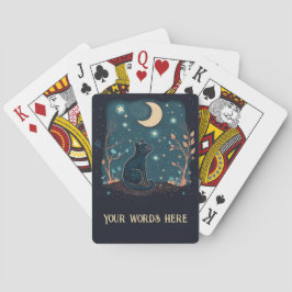 Maak Je Eigen Mystieke Zwarte Kat & Wilde Bloemen Pokerkaarten