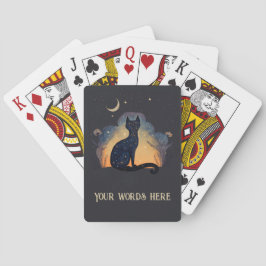Maak Je Eigen Mystieke Zwarte Katten Silhouet Pokerkaarten