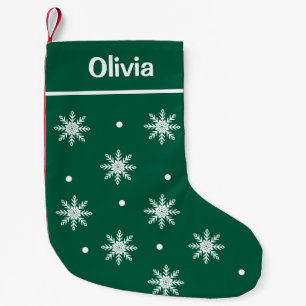 Maak Je Eigen Naam Groen Met Sneeuwvlokken Kleine Kerstsok