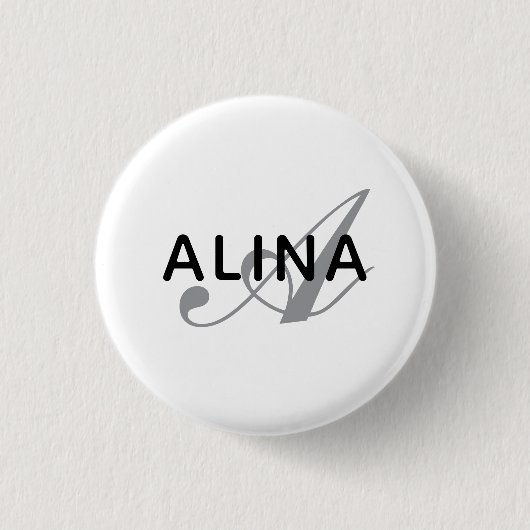 Maak je eigen naam monogram ontwerp 1¼ Rond Ronde Button 3,2 Cm (Voorkant)