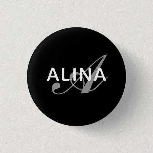 Maak je eigen naam monogram ontwerp 1¼ Rond Ronde Button 3,2 Cm (Voorkant)