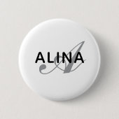 Maak je eigen naam monogram ontwerp 2¼ inch rond ronde button 5,7 cm (Voorkant)