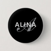 Maak je eigen naam monogram ontwerp 2¼ inch rond ronde button 5,7 cm (Voorkant)
