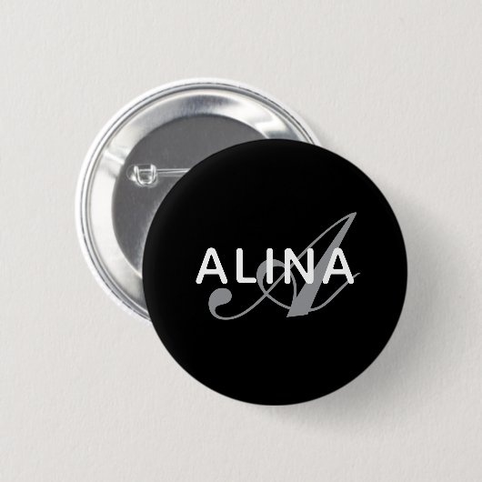 Maak je eigen naam monogram ontwerp 2¼ inch rond ronde button 5,7 cm (Voorkant /achterkant)
