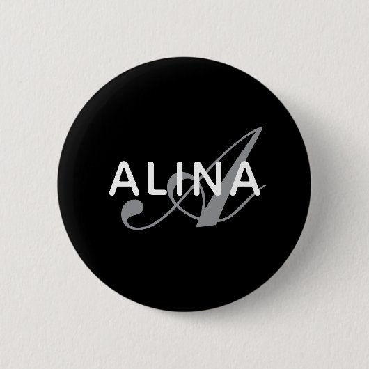 Maak Je Eigen Naam Monogram Ontwerp 2¼UV Bestendig Ronde Button 5,7 Cm (Voorkant)