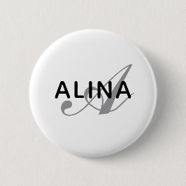Maak Je Eigen Naam Monogram Ontwerp 2¼UV Bestendig Ronde Button 5,7 Cm