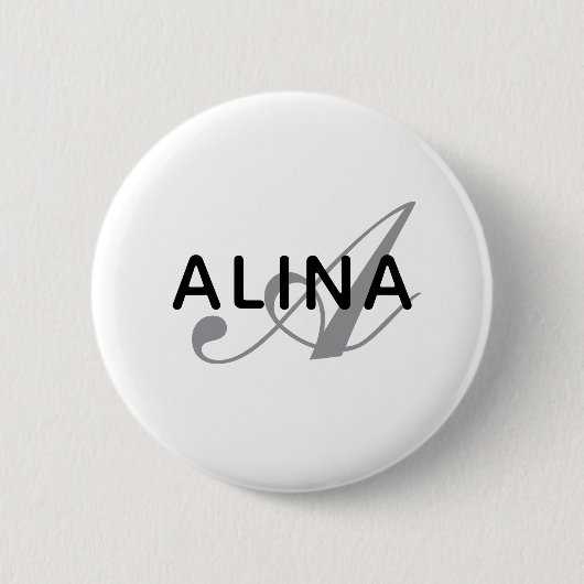 Maak Je Eigen Naam Monogram Ontwerp 2¼UV Bestendig Ronde Button 5,7 Cm (Voorkant)
