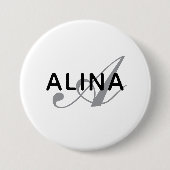 Maak je eigen naam monogram ontwerp 3 inch rond ronde button 7,6 cm (Voorkant)