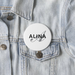 Maak je eigen naam monogram ontwerp 3 inch rond ronde button 7,6 cm