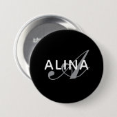 Maak Je Eigen Naam Monogram Ontwerp 3 Inch Rond Ronde Button 7,6 Cm (Voorkant /achterkant)
