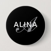 Maak Je Eigen Naam Monogram Ontwerp 3 Inch Rond Ronde Button 7,6 Cm (Voorkant)
