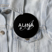 Maak je eigen naam monogram ontwerp 4'' Rond Ronde Button 4,0 Cm (In situ)