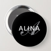Maak je eigen naam monogram ontwerp 4'' Rond Ronde Button 4,0 Cm (Voorkant /achterkant)