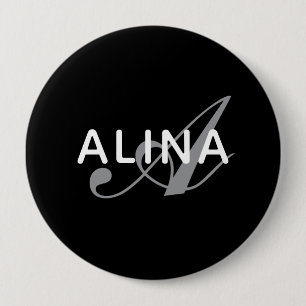 Maak je eigen naam monogram ontwerp 4'' Rond Ronde Button 4,0 Cm