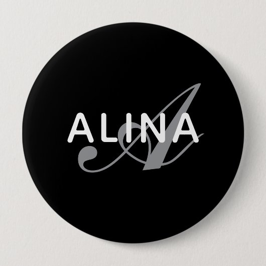 Maak je eigen naam monogram ontwerp 4'' Rond Ronde Button 4,0 Cm (Voorkant)