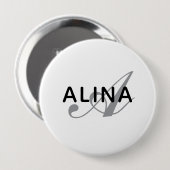 Maak je eigen naam monogram ontwerp 4'' Rond Ronde Button 4,0 Cm (Voorkant /achterkant)