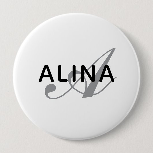 Maak je eigen naam monogram ontwerp 4'' Rond Ronde Button 4,0 Cm (Voorkant)