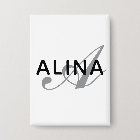 Maak je eigen naam monogram ontwerp rechthoek button (Voorkant)