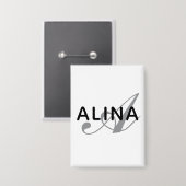 Maak je eigen naam monogram ontwerp rechthoek button (Voorkant / Achterkant)