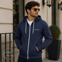 Maak Je Eigen Naam op Deze Marineblauwe Hoodie met