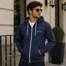 Maak Je Eigen Naam op Deze Marineblauwe Hoodie met