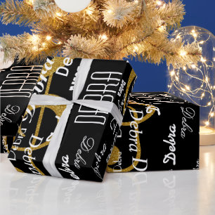 Maak je eigen naam patroon . Glitter musical Cadeaupapier