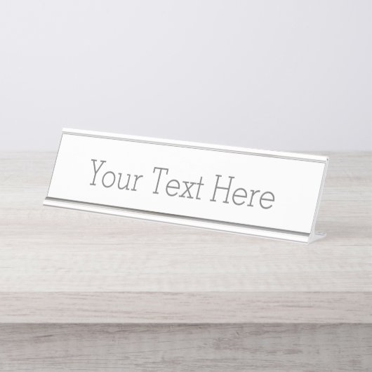 Bureau naambordje, Standaard (5,1 cm x 20,3 cm), Zilver (Voorkant)