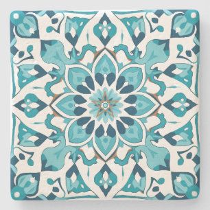 Maak je eigen namaak blauwe Talavera stijl bloemen Stenen Onderzetter