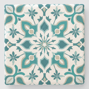 Maak je eigen namaak groenblauwe Talavera bloemmot Stenen Onderzetter