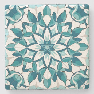 Maak je eigen namaak turquoise Talavera bloemmotie Stenen Onderzetter