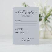 Maak je eigen Navy Blue Aanpasbare RSVP Kaartje (Staand voorkant)