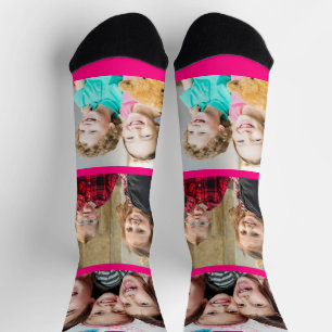 Maak Je Eigen Neon Roze Frame 3 Foto Collage   Sokken