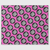 Maak je eigen neonroze herhalende logo-achtergrond cadeaupapier (Vlak)