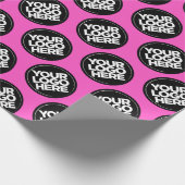 Maak je eigen neonroze herhalende logo-achtergrond cadeaupapier (Hoek)