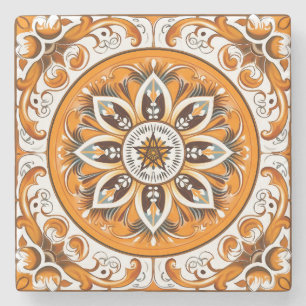 Maak Je Eigen Nepgeschilderde Sinaasappel Mandala  Stenen Onderzetter