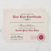 Maak je eigen Nice List-certificaat van de Kerstma Kaart (Voorkant / Achterkant)