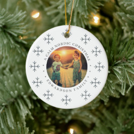 Maak je eigen Noorse gezinsfoto kerst Keramisch Ornament