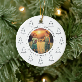 Maak je eigen Noorse gezinsfoto kerst Keramisch Ornament