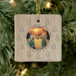 Maak je eigen Noorse gezinsfoto kerst Keramisch Ornament
