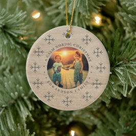 Maak je eigen Noorse gezinsfoto kerst Keramisch Ornament
