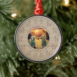 Maak je eigen Noorse gezinsfoto kerst Metalen Ornament