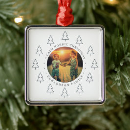 Maak je eigen Noorse gezinsfoto kerst Metalen Ornament