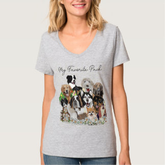 Maak je eigen of niet sjabloon Happy Dog Pack T-shirt