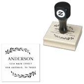 Maak je eigen | Olijfbladeren Retouradres Rubberstempel (Gestempeld)