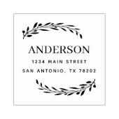 Maak je eigen | Olijfbladeren Retouradres Rubberstempel (Afrduk)