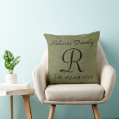 Maak Je Eigen Olijfkleurige Nep Leer Monogram Kussen (Stoel)