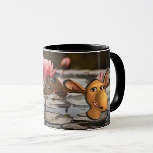 Maak je eigen onderschrift - zwart mok (Voorkant rechts)