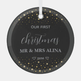 Maak je eigen onze eerste kerst getrouwd glas ornament