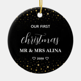 Maak je eigen onze eerste kerst getrouwd keramisch ornament