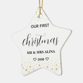 Maak je eigen onze eerste kerst getrouwd keramisch ornament